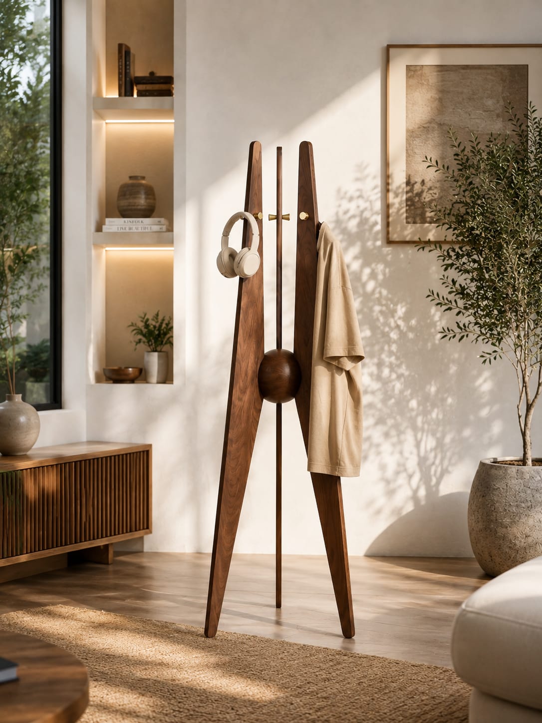 Modern Wooden Coat Rack