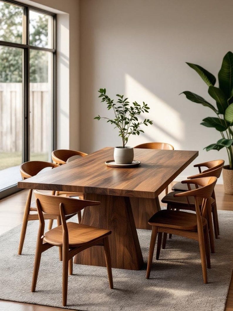Premium Solid Sheesham Wood Dining Table | Handcrafted Modern Wooden Dining Table