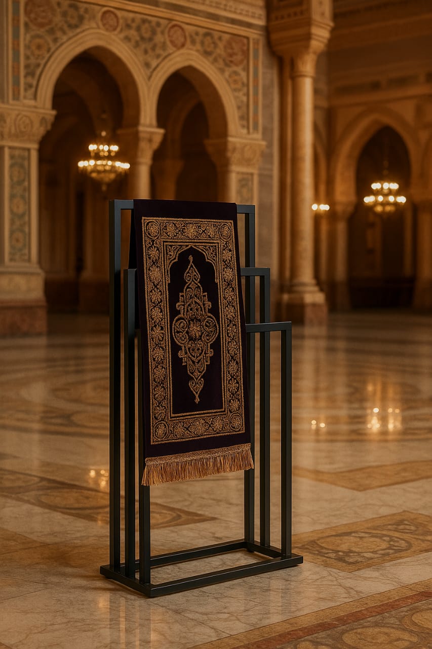 Premium 3-Tier Metal Prayer Mat Stand