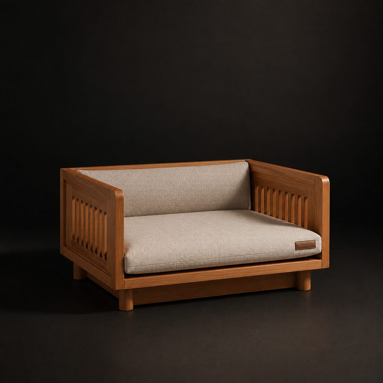 Solid Sheesham wood pet bed sofa for cats and small dogs by Sellixpk Furniture Hub, featuring a stylish and comfortable design.
