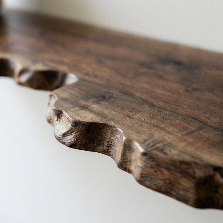 Solid Sheesham wood floating wall shelf with live edge, 91cm length, showcasing natural wood grain and sleek wall mounting.