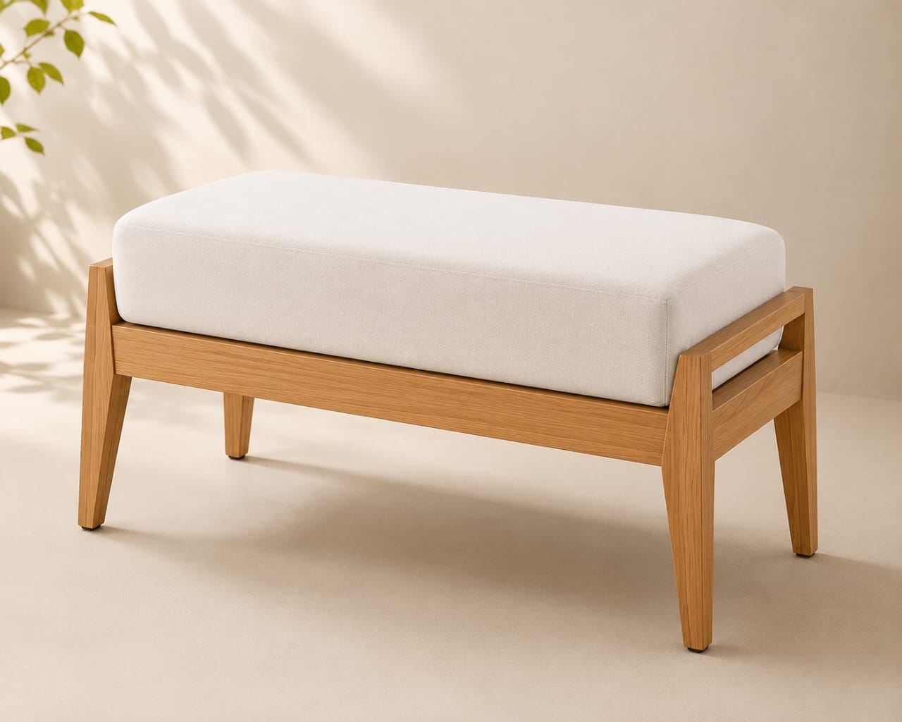 Modern Wooden Upholstered Bench