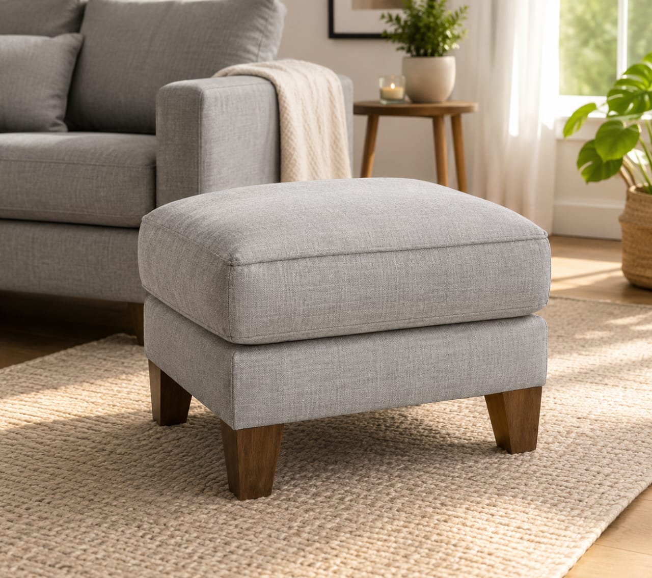 Modern Upholstered Ottoman Footrest Stool