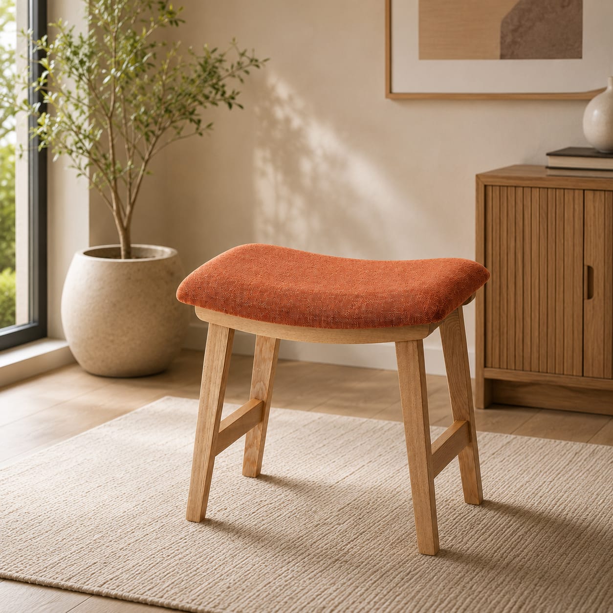 Modern Cushioned Ottoman