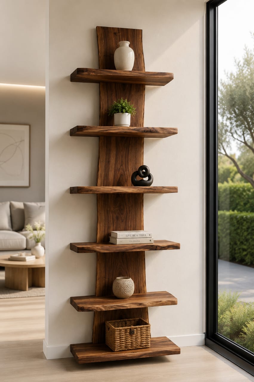 Modern Floating Wooden Storage Rack