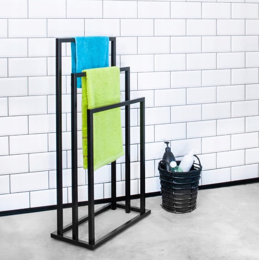 Matte Black Steel Bathroom Towel Holder