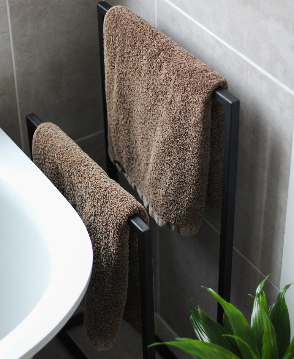Matte Black Steel Bathroom Towel Holder