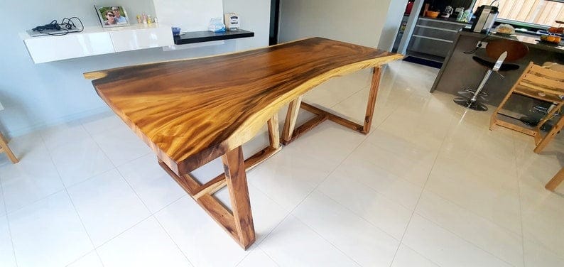 Premium Live Edge Sheesham Wood Dining Table | Handcrafted Solid Wood Dining Table