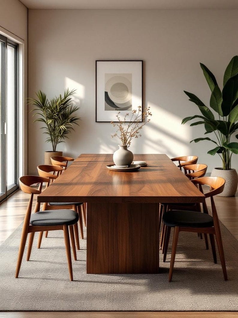 Premium Solid Sheesham Wood Dining Table | Handcrafted Modern Wooden Dining Table