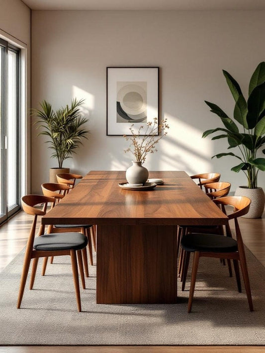 Premium Solid Sheesham Wood Dining Table | Handcrafted Modern Wooden Dining Table