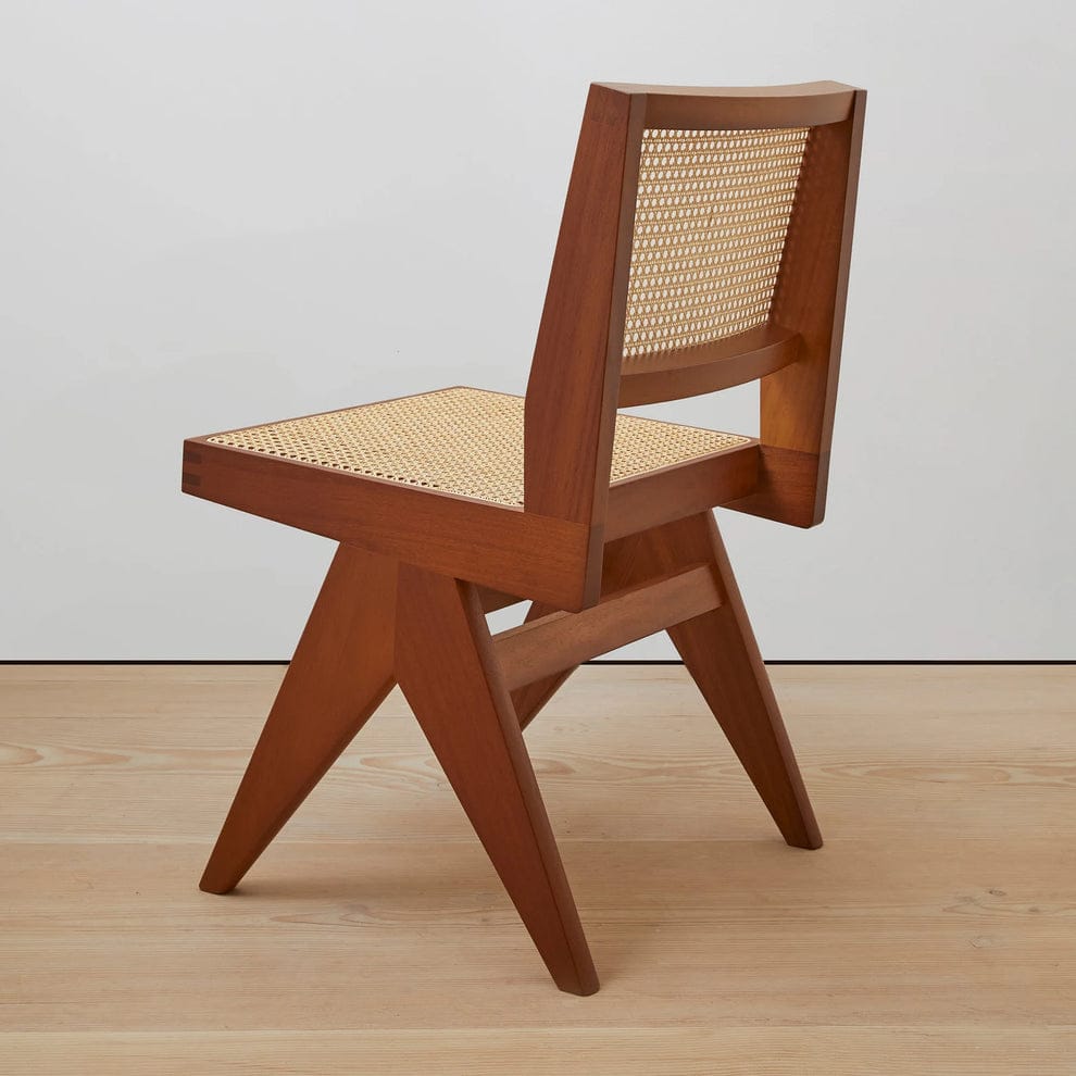 Premium Solid Wood & Natural Rattan Dining Chair | Handcrafted Modern Accent Chair