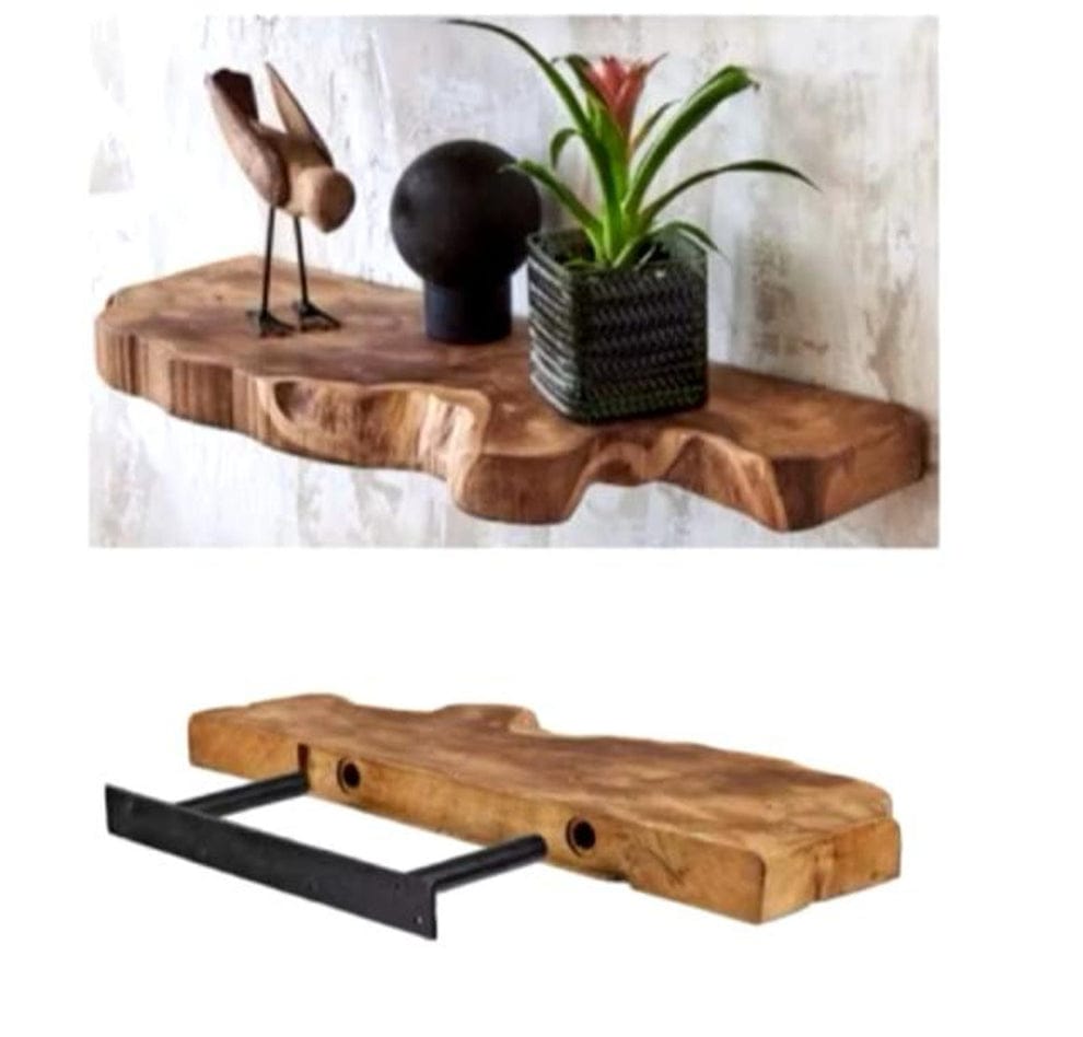 Premium Live Edge Solid Wood Floating Wall Shelf