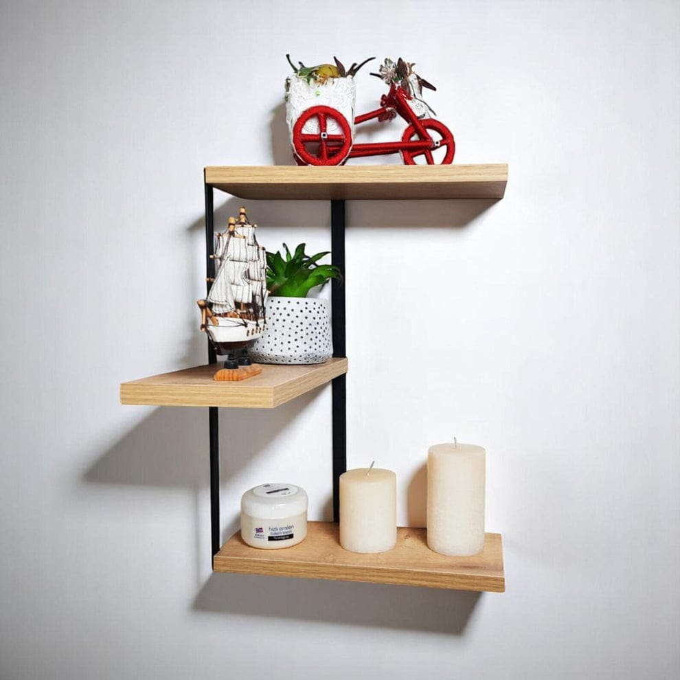 Modern 3-Tier Corner Floating Wall Shelf