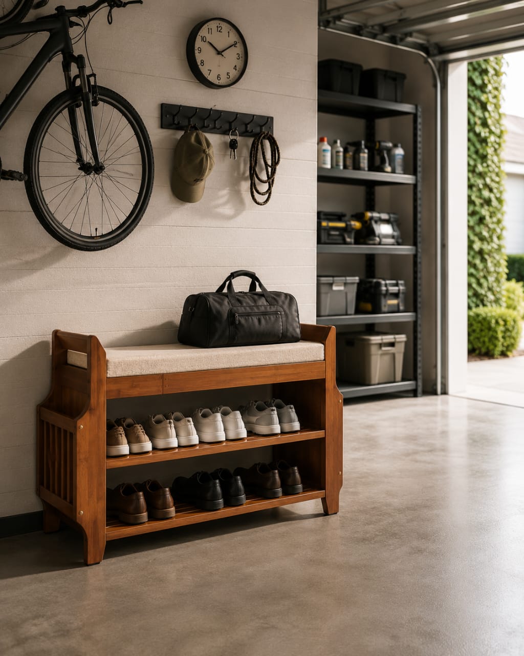 Premium Sheesham Wood Shoe Storage Bench