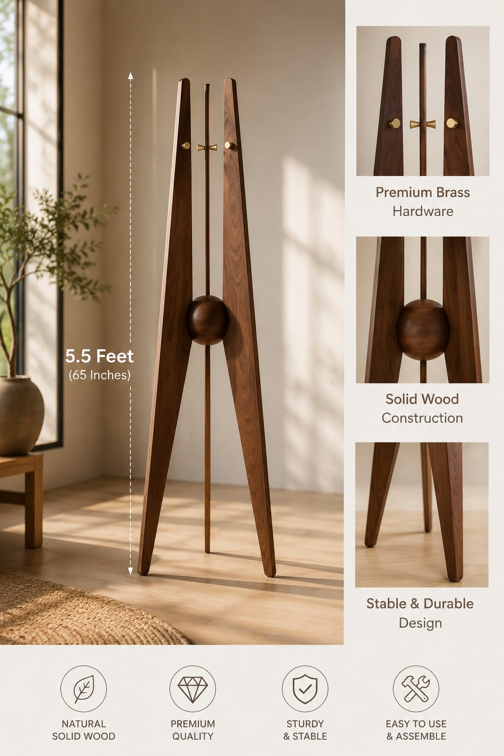 Modern Wooden Coat Rack