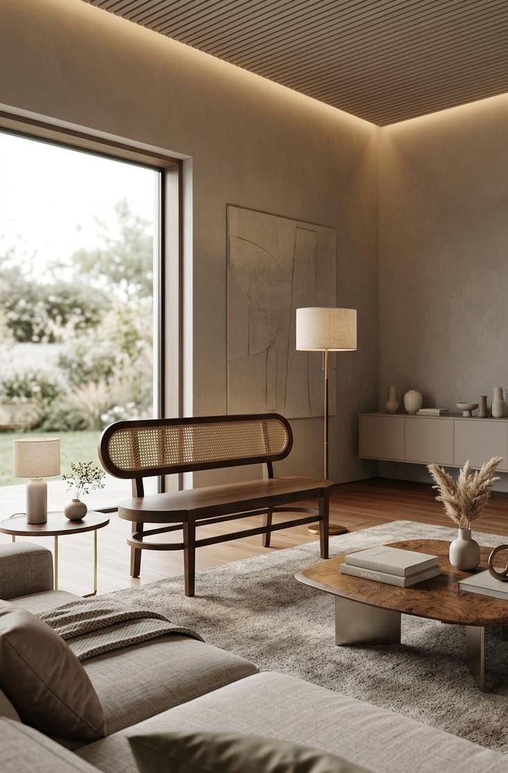The Artisan Sheesham & Natural Cane Dining Bench