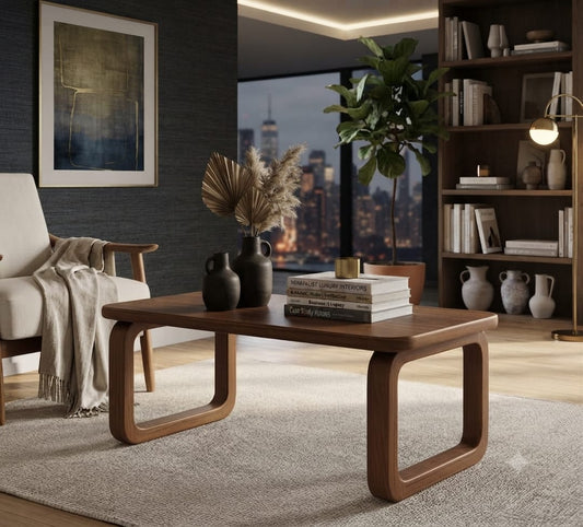 Modern Sheesham Wood Loop Leg Coffee Table