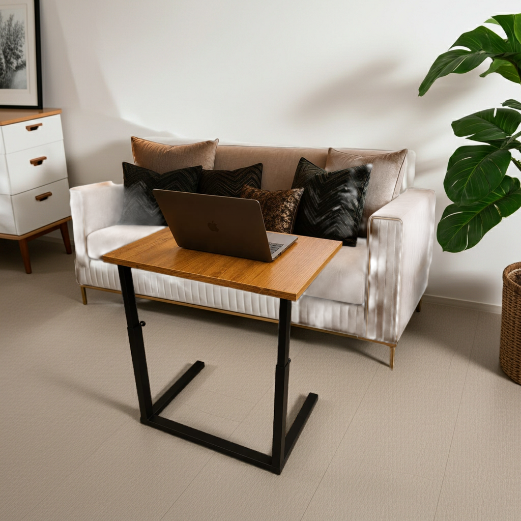 Adjustable height wooden laptop table by Sellixpk Furniture Hub, modern sofa side desk for home, office, and study use.
